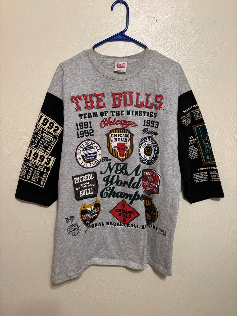Vintage 1993 Chicago Bulls Long Gone Team Of The Nineties Shirt XL USA